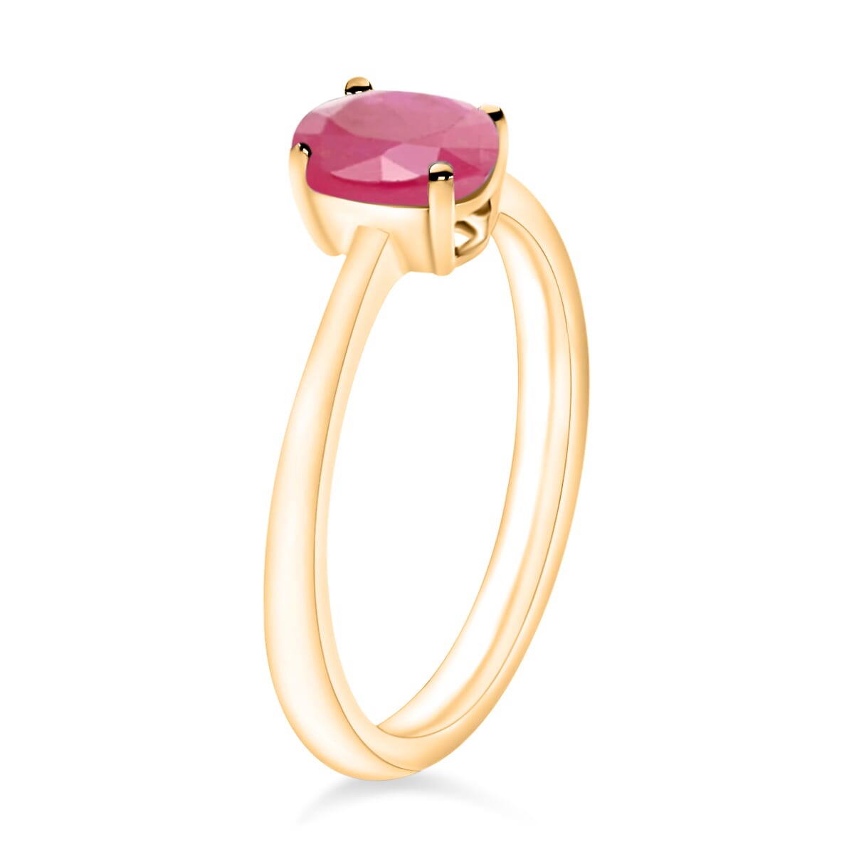 Luxoro Premium Mozambique Ruby 1.10 ctw Solitaire Ring in 14K Yellow Gold (Size 10.0) 4 Grams image number 2