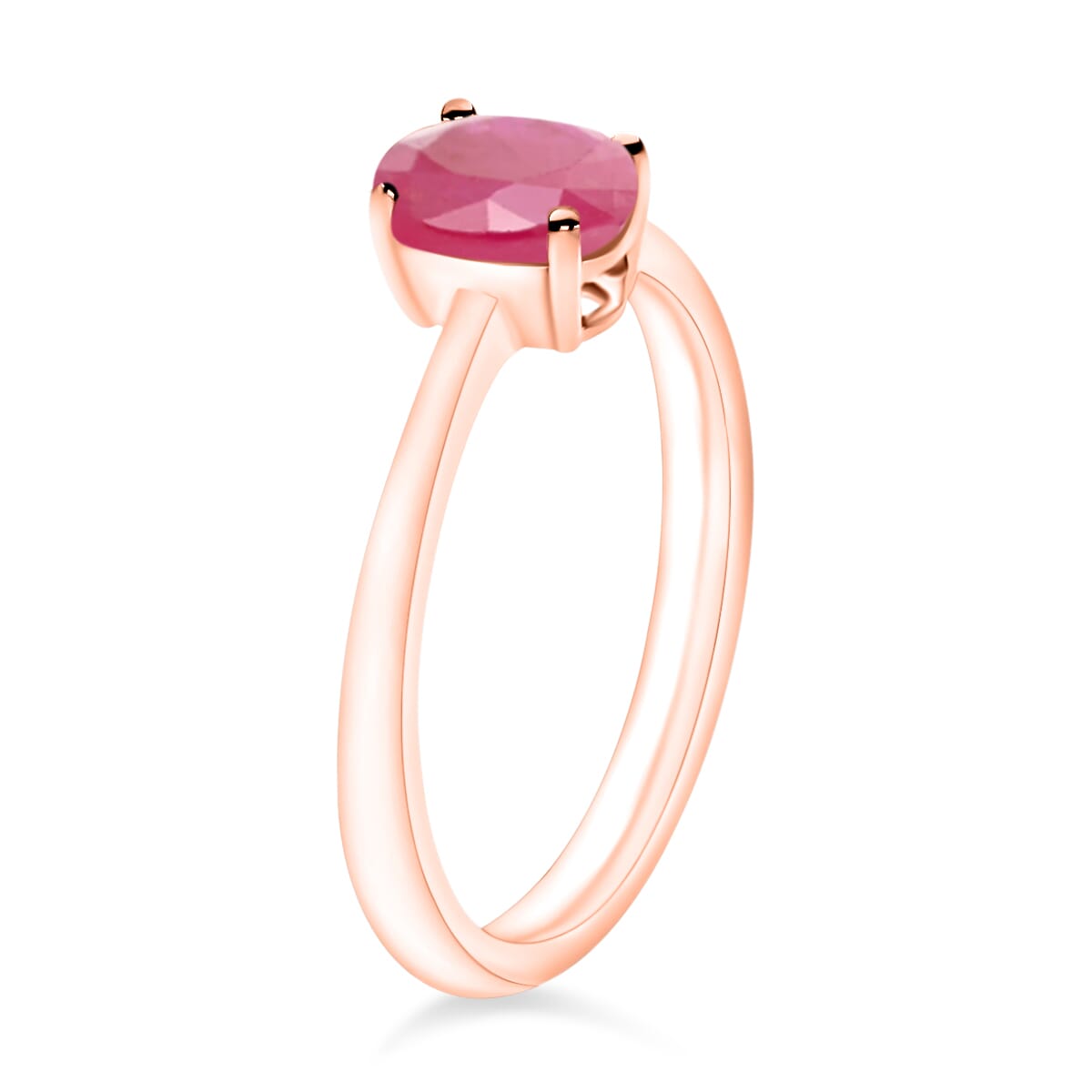 Luxoro Premium Mozambique Ruby 1.10 ctw Solitaire Ring in 14K Rose Gold (Size 11.5) 4 Grams image number 2