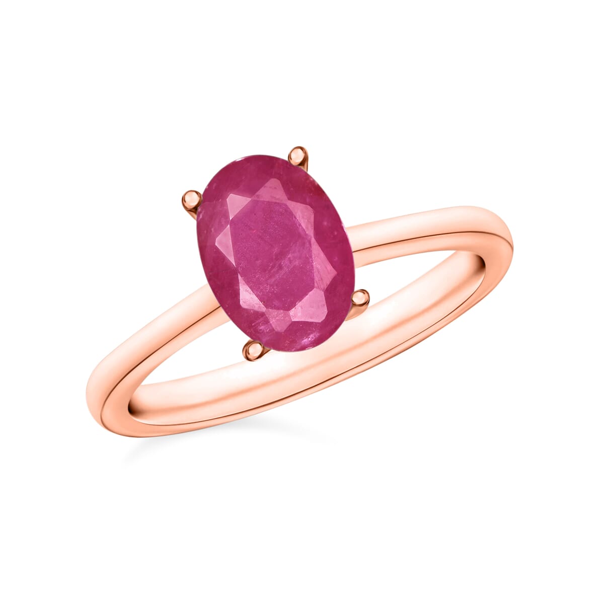 Luxoro AAA Mozambique Ruby 1.60 ctw Solitaire Ring in 14K Rose Gold (Size 5.5) 4 Grams image number 0