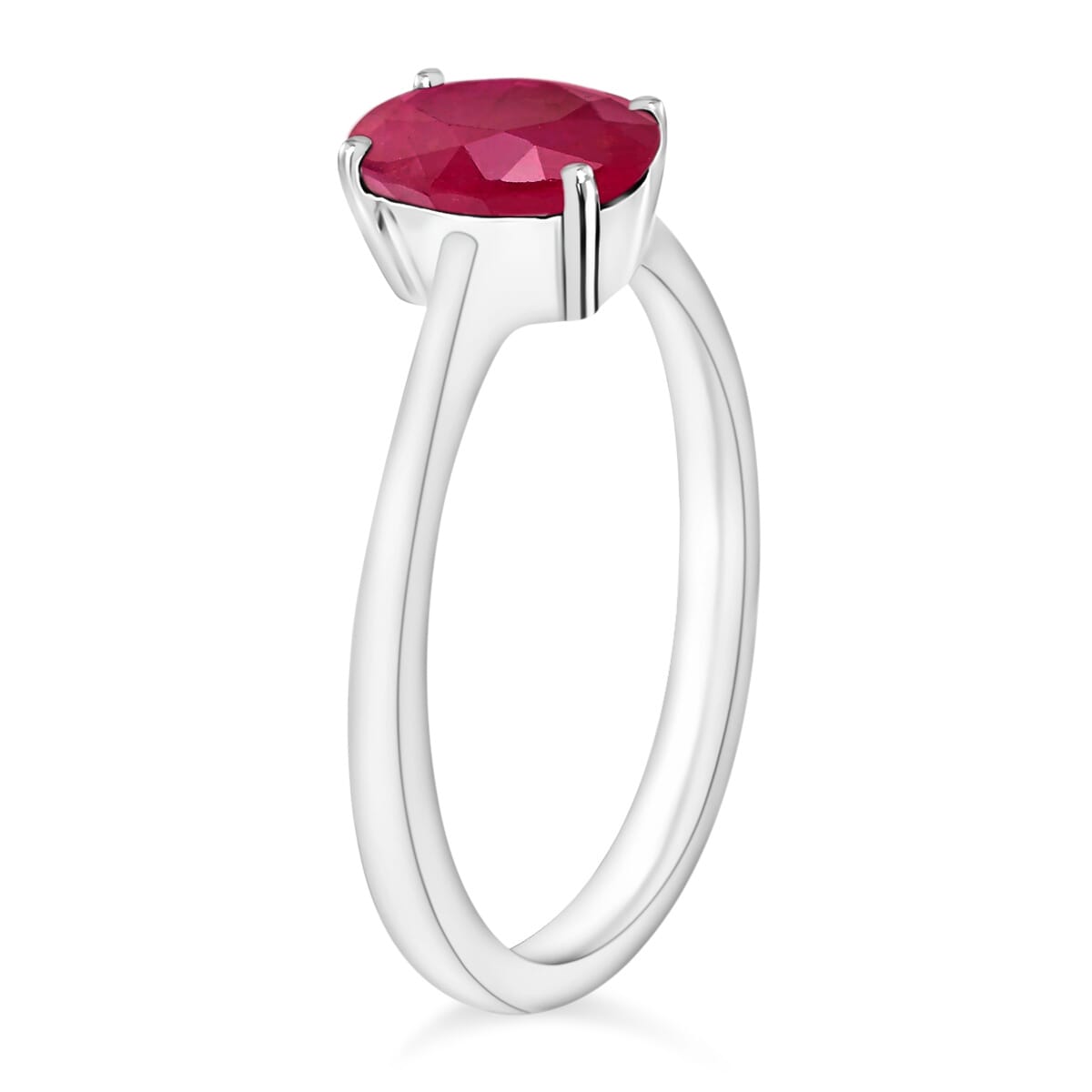 Rhapsody AAAA Mozambique Ruby 1.60 ctw Solitaire Ring in 950 Platinum (Size 7.0) 5.50 Grams image number 2