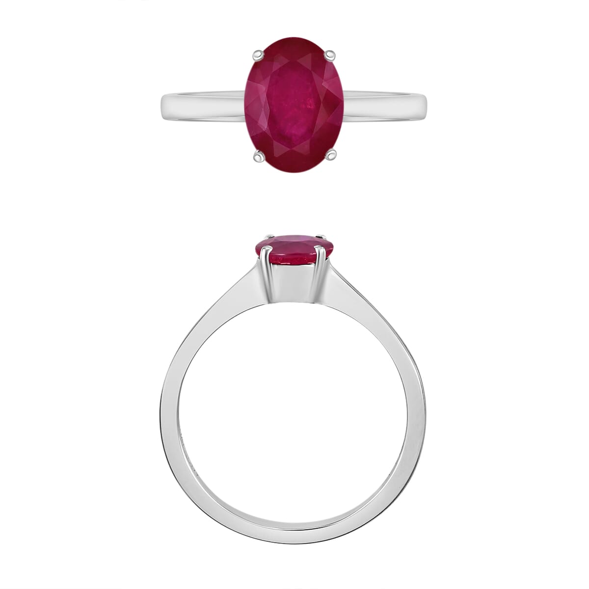 Rhapsody AAAA Mozambique Ruby 1.60 ctw Solitaire Ring in 950 Platinum (Size 7.0) 5.50 Grams image number 3