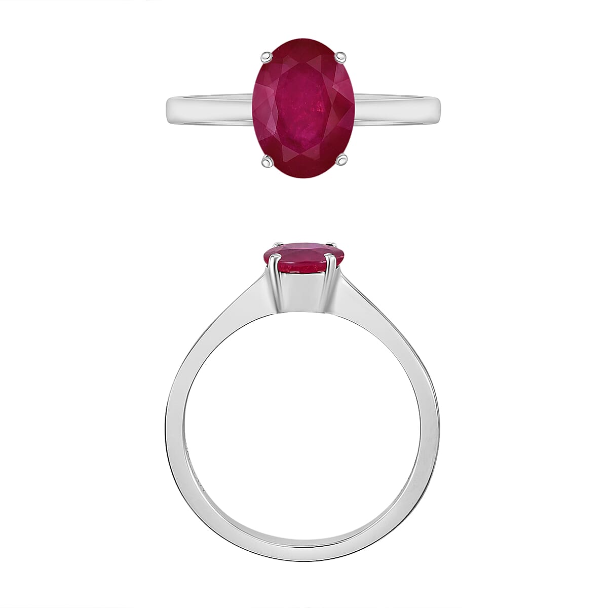 Rhapsody AAAA Mozambique Ruby 1.60 ctw Solitaire Ring in 950 Platinum (Size 12.0) 5.50 Grams (Del. in 10-12 Days) image number 3