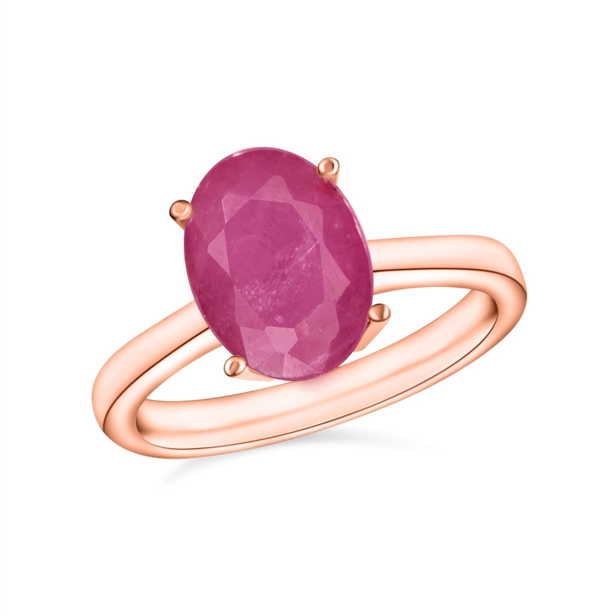 Mozambique Ruby 2.60 ctw Solitaire Ring in Vermeil Rose Gold Over Sterling Silver (Size 6.5) image number 0