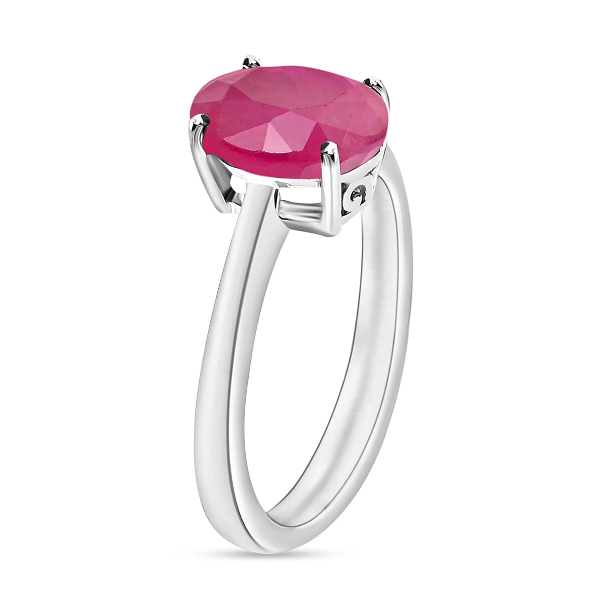 Luxoro Premium Mozambique Ruby 2.60 ctw Solitaire Ring in 14K White Gold (Size 7.5) 4 Grams (Del. in 10-12 Days) image number 2