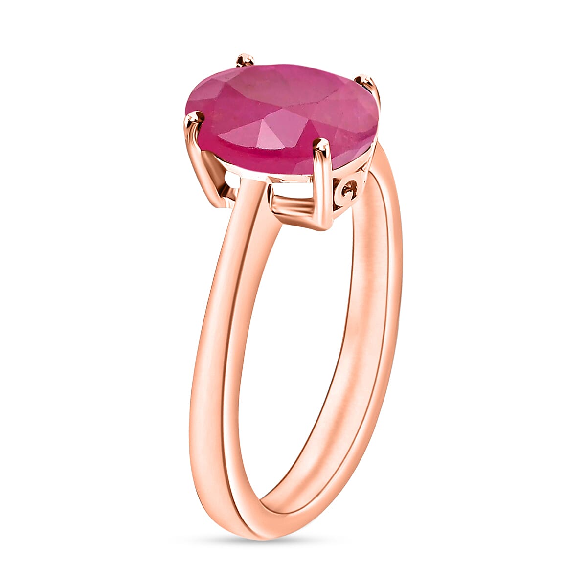 Luxoro Premium Mozambique Ruby 2.60 ctw Solitaire Ring in 14K Rose Gold (Size 4.5) 4 Grams (Del. in 10-12 Days) image number 2