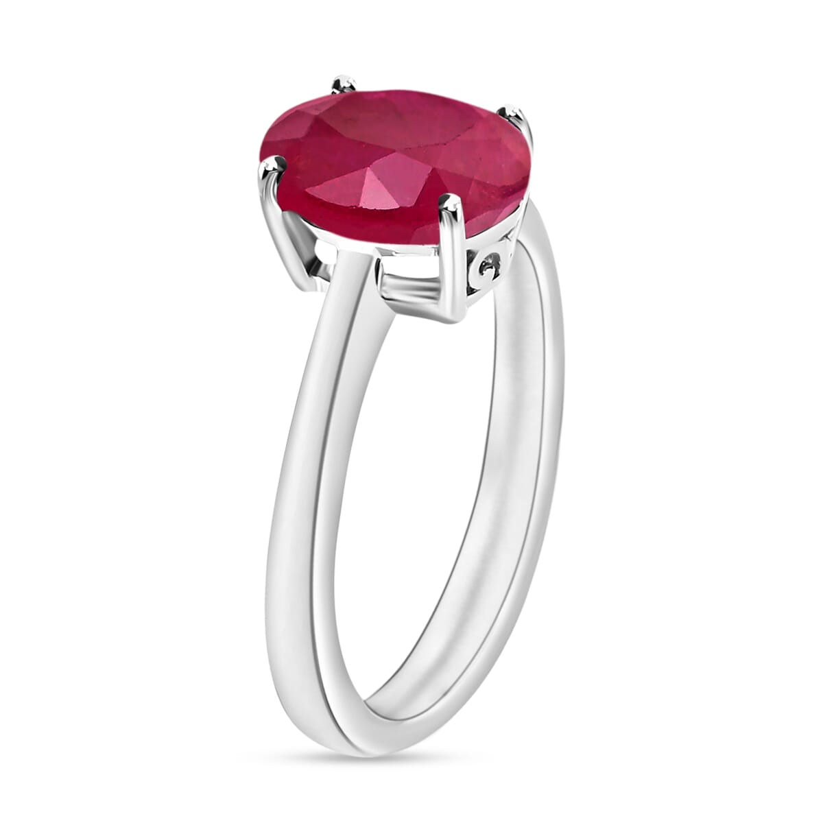Rhapsody AAAA Mozambique Ruby 2.60 ctw Solitaire Ring in 950 Platinum (Size 4.0) 5.50 Grams image number 2