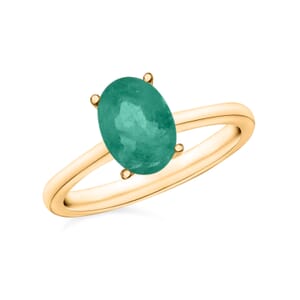Kagem Zambian Emerald 1.20 ctw Solitaire Ring in Vermeil Yellow Gold Over Sterling Silver (Size 4.0)