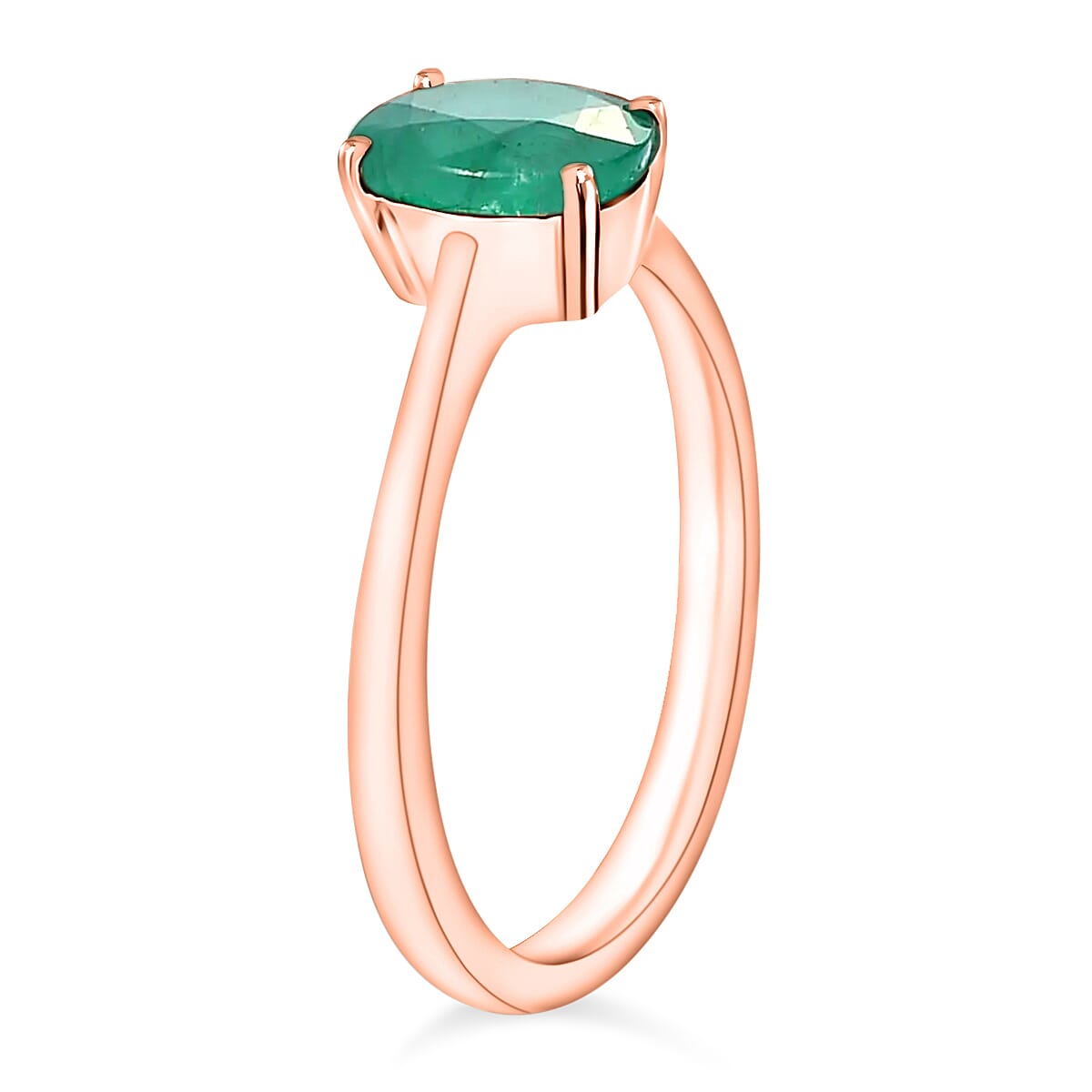 Kagem Zambian Emerald 1.20 ctw Solitaire Ring in Vermeil Rose Gold Over Sterling Silver (Size 8.5) (Del. in 10-12 Days) image number 2