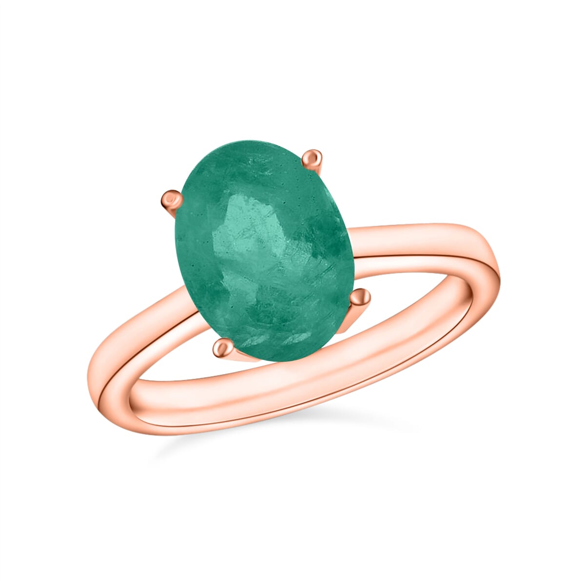 Kagem Zambian Emerald 1.80 ctw Solitaire Ring in Vermeil Rose Gold Over Sterling Silver (Size 9.0) image number 0