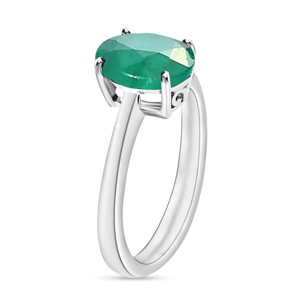 Luxoro 14K White Gold Premium Kagem Zambian Emerald Solitaire Ring (Size 12.0) 4 Grams 1.80 ctw image number 1