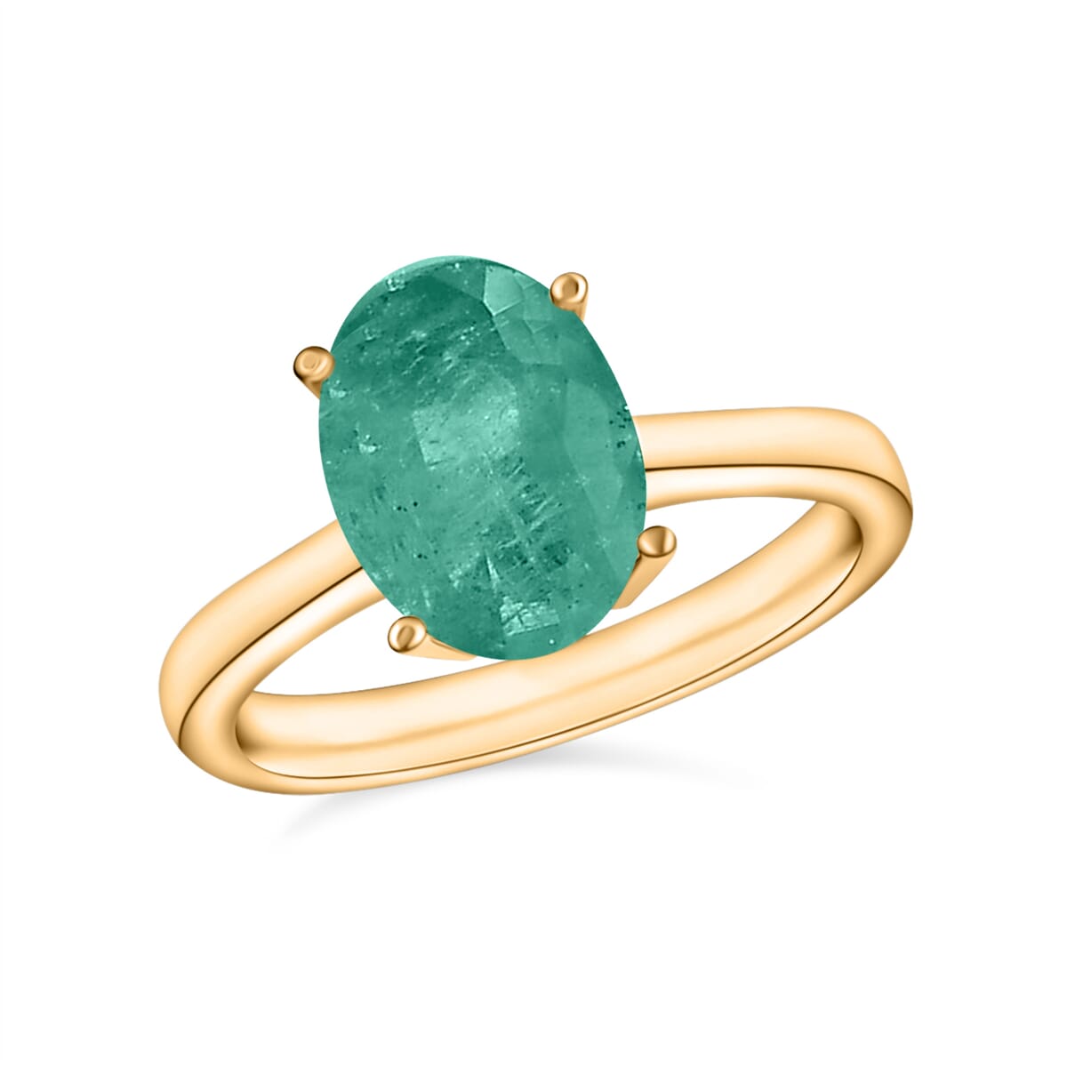 Luxoro 14K Yellow Gold Premium Kagem Zambian Emerald Solitaire Ring (Size 7.0) 4 Grams 1.80 ctw image number 0