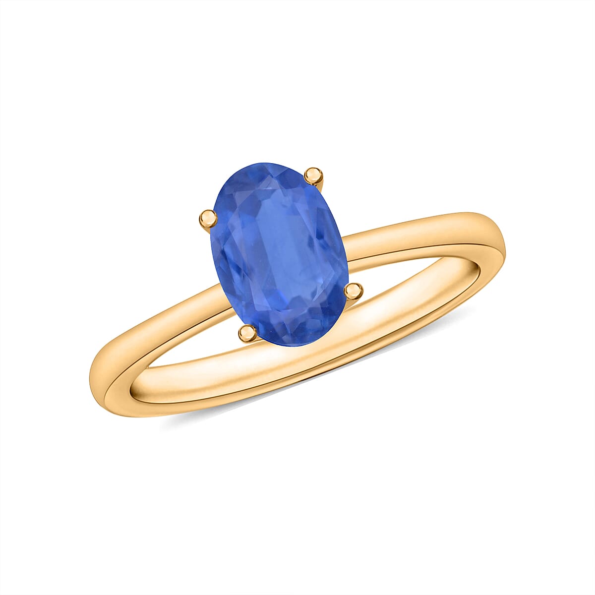 D'Joy Kanchanaburi Blue Sapphire 0.90 ctw Solitaire Ring in Vermeil Yellow Gold Over Sterling Silver (Size 7.0) (Del. in 10-12 Days) image number 0