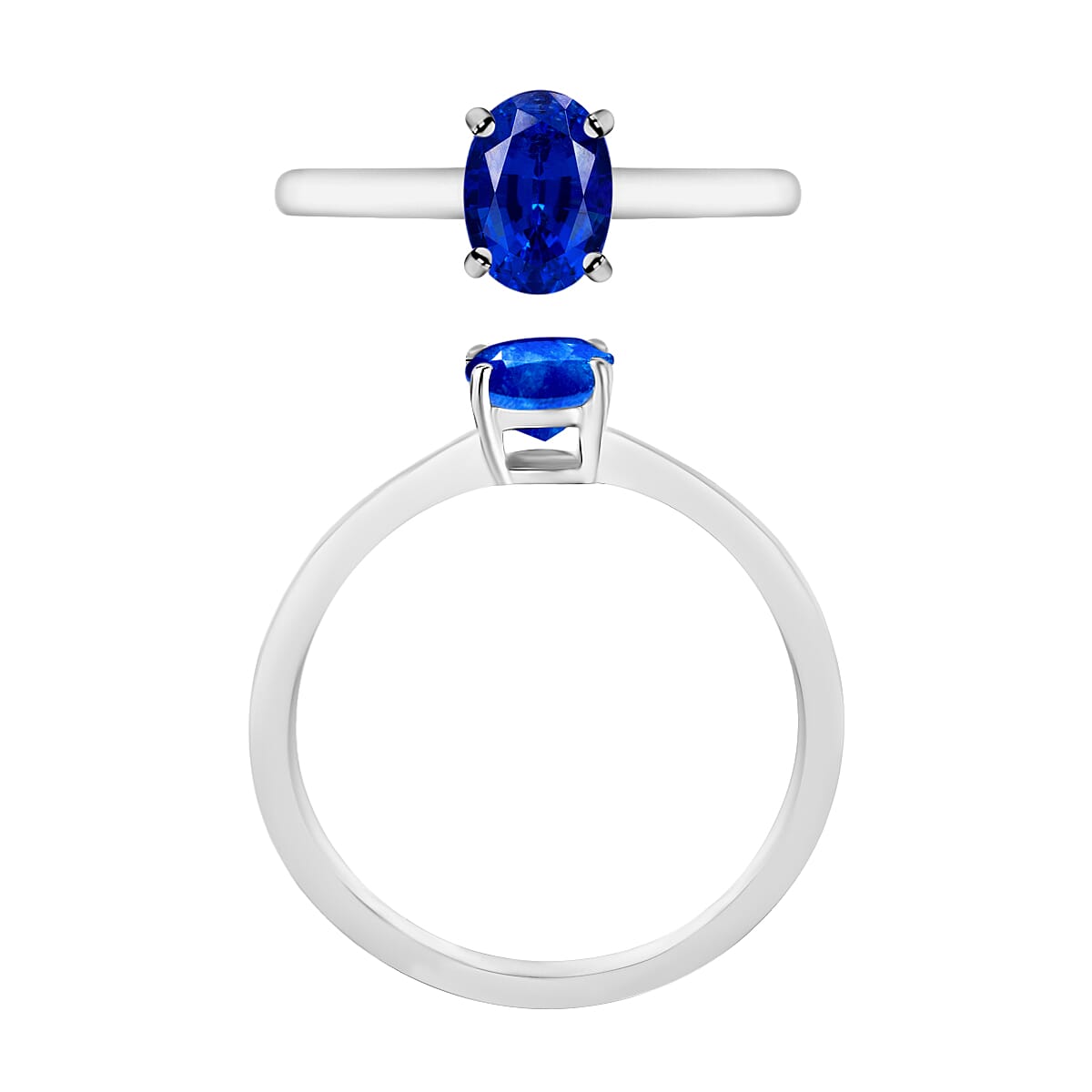 Rhapsody 950 Platinum AAAA Ceylon Blue Sapphire Solitaire Ring (Size 4.0) 5 Grams 0.90 ctw