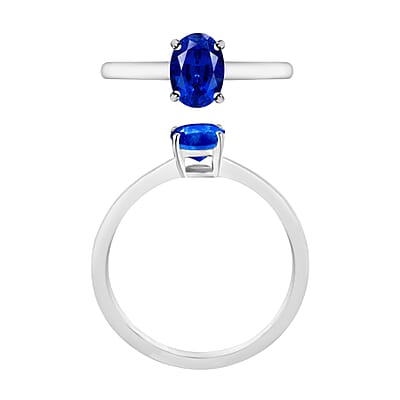 Rhapsody 950 Platinum AAAA Ceylon Blue Sapphire Solitaire Ring (Size 4.0) 5 Grams 0.90 ctw