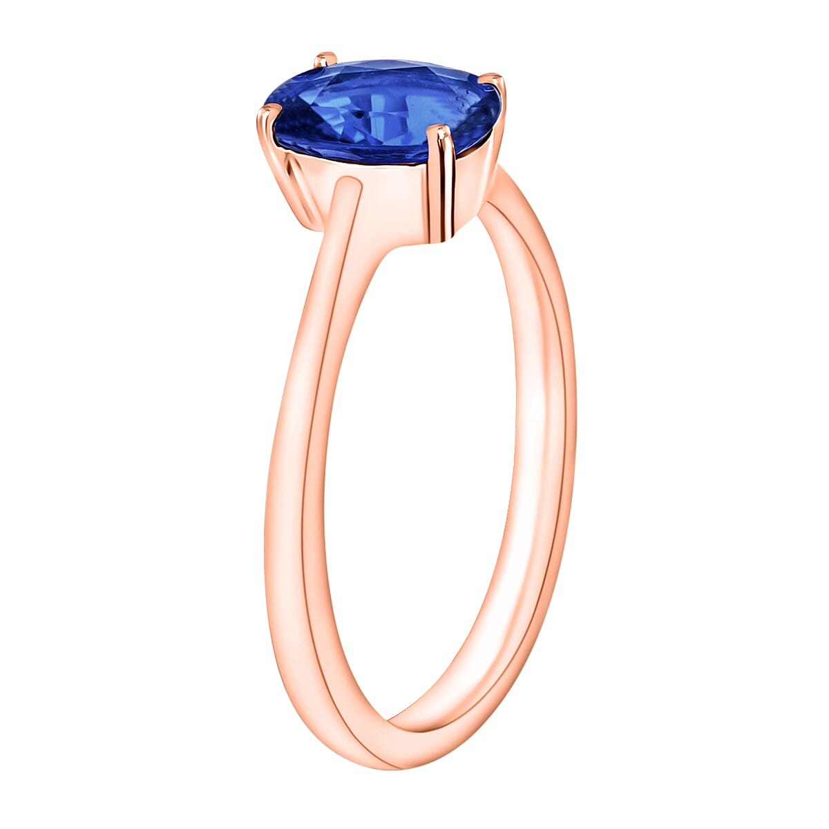 Luxoro 14K Rose Gold Premium Kanchanaburi Blue Sapphire Solitaire Ring (Size 10.5) 5.5 Grams 1.80 ctw (Del. in 10-12 Days) image number 2