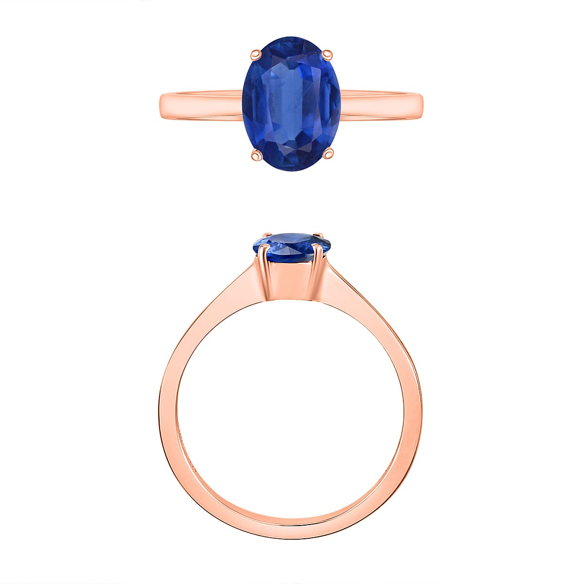 Luxoro 14K Rose Gold Premium Kanchanaburi Blue Sapphire Solitaire Ring (Size 10.5) 5.5 Grams 1.80 ctw (Del. in 10-12 Days) image number 3