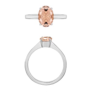 Luxoro Premium Pink Morganite 1.40 ctw Solitaire Ring in 14K White Gold (Size 4.0) (Del. in 10-12 Days)