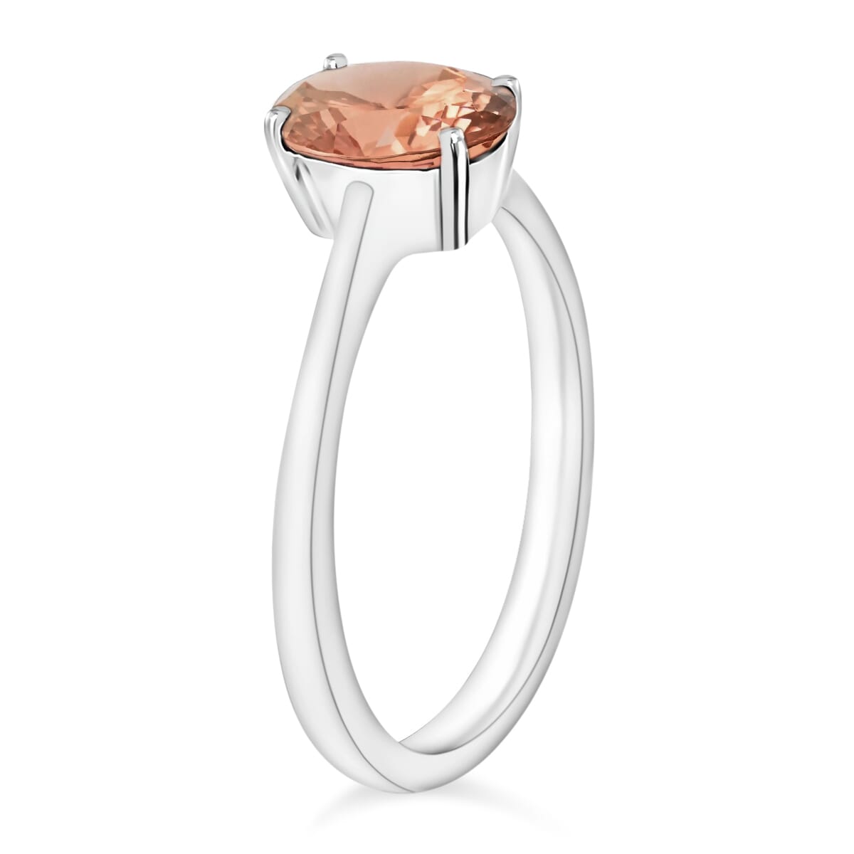 Rhapsody 950 Platinum AAAA Pink Morganite Solitaire Ring (Size 4.0) 5.50 Grams 1.40 ctw image number 2