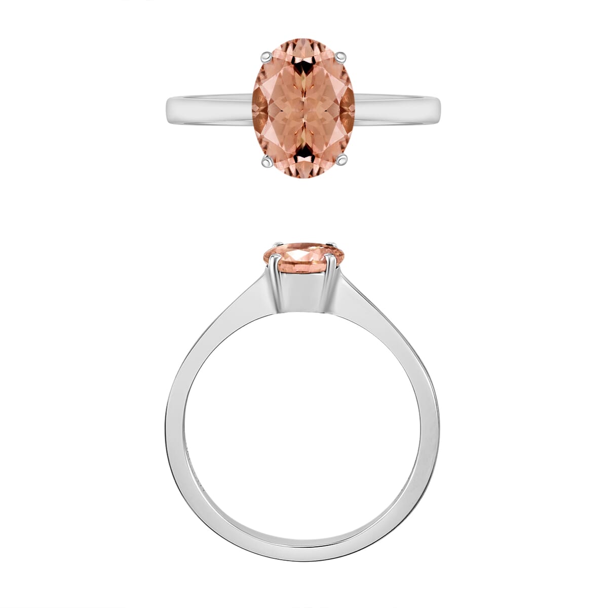 Rhapsody 950 Platinum AAAA Pink Morganite Solitaire Ring (Size 4.0) 5.50 Grams 1.40 ctw image number 3