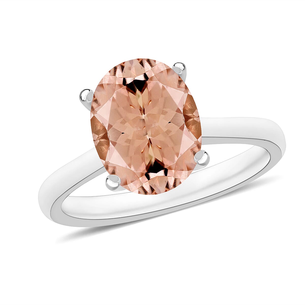 Luxoro Premium Pink Morganite 2.40 ctw Solitaire Ring in 14K White Gold (Size 9.0) 4 Grams (Del. in 10-12 Days) image number 0