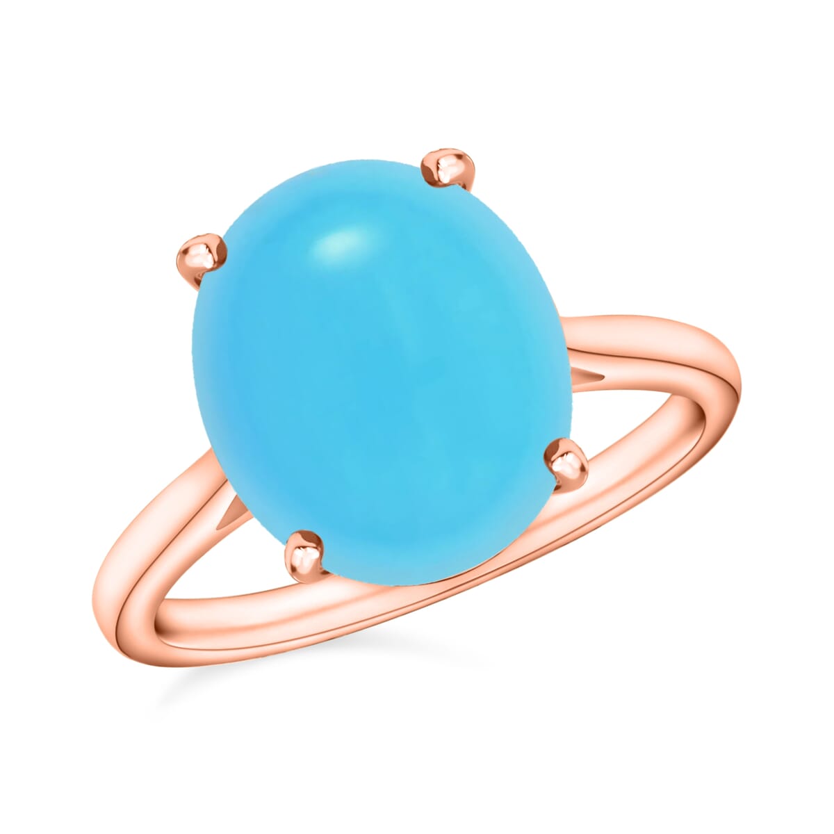 Luxoro AAA Sleeping Beauty Turquoise 2.60 ctw Solitaire Ring in 14K Rose Gold (Size 4.0) 4 Grams image number 0