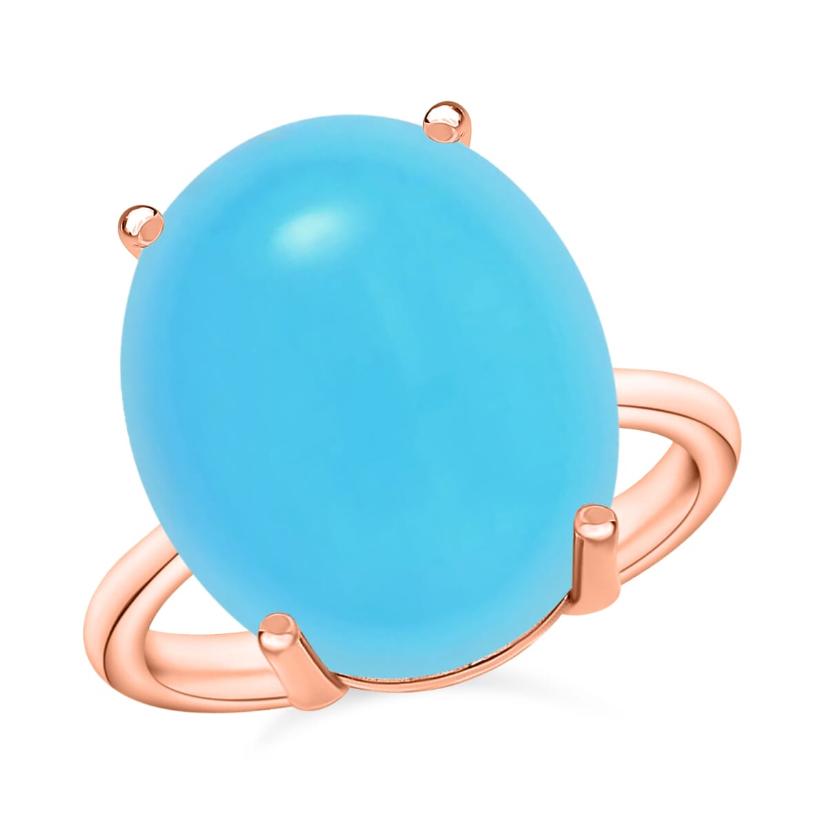 Premium Sleeping Beauty Turquoise 7.00 ctw Solitaire Ring in Vermeil Rose Gold Over Sterling Silver (Size 5.5) image number 0