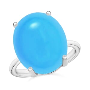 Rhapsody AAAA Sleeping Beauty Turquoise 7.00 ctw Solitaire Ring in 950 Platinum (Size 8.0) 5.50 Grams