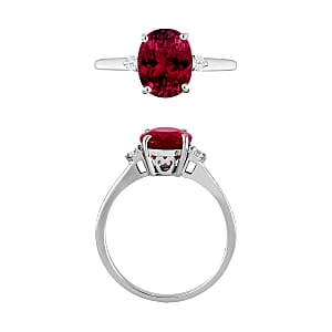 Rhapsody AAAA Ouro Fino Rubellite and E-F VS Diamond 2.50 ctw Ring in 950 Platinum (Size 4.0) 5.50 Grams (Del. in 10-12 Days)