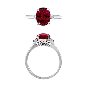 Rhapsody AAAA Ouro Fino Rubellite and E-F VS Diamond 2.50 ctw Ring in 950 Platinum (Size 8.0) 5.50 Grams (Del. in 10-12 Days)