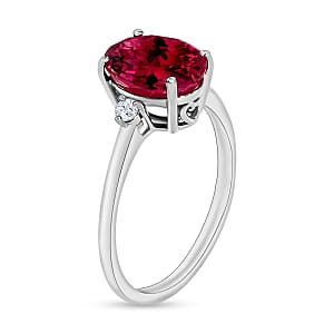 Rhapsody AAAA Ouro Fino Rubellite and E-F VS Diamond 2.50 ctw Ring in 950 Platinum (Size 10.0) 5.50 Grams (Del. in 10-12 Days)