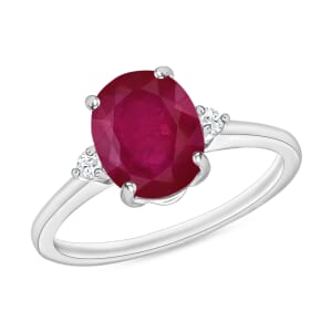 Rhapsody 950 Platinum AAAA Mozambique Ruby and E-F VS Diamond Ring (Size 10.0) 5.50 Grams 2.70 ctw
