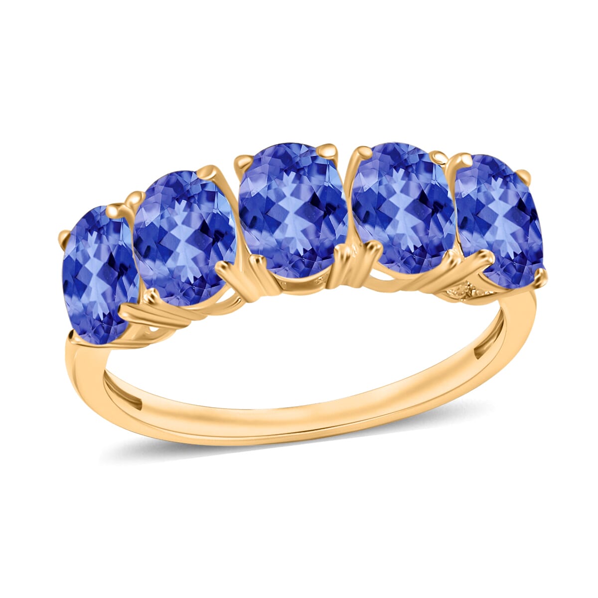 14K Yellow Gold Premium Tanzanite 5 Stone Ring (Size 11.0) 2.25 ctw image number 0