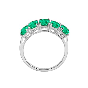 Rhapsody AAAA Kagem Zambian Emerald 5 Stone Ring in 950 Platinum (Size 4.0) 5.50 Grams 4.05 ctw