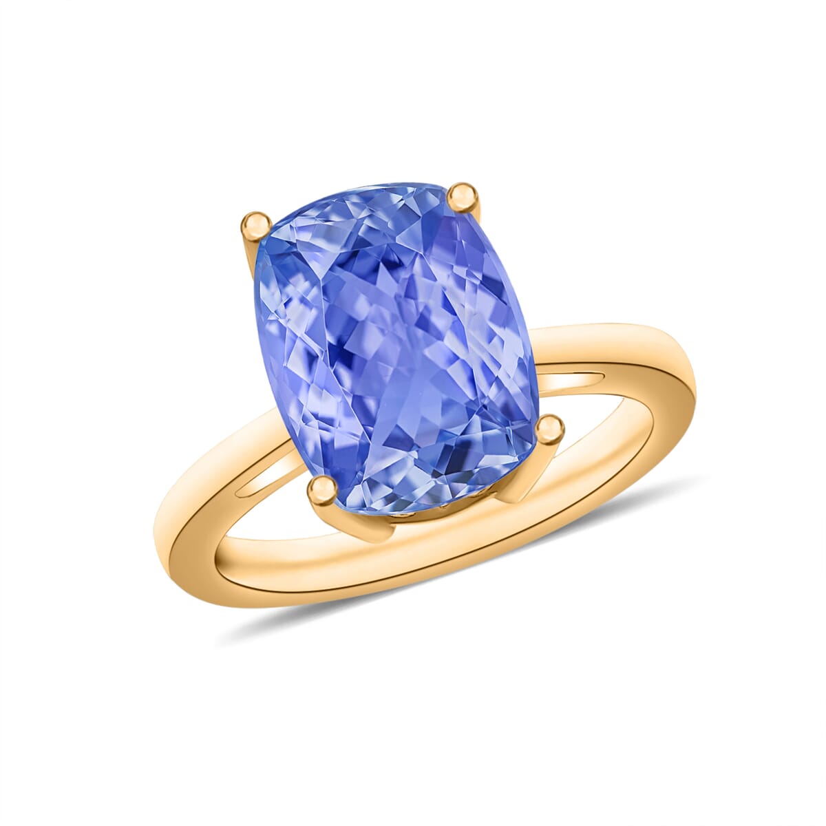 Tanzanite Solitaire Ring in Vermeil Yellow Gold Over Sterling Silver (Size 4) 5.00 ctw image number 0