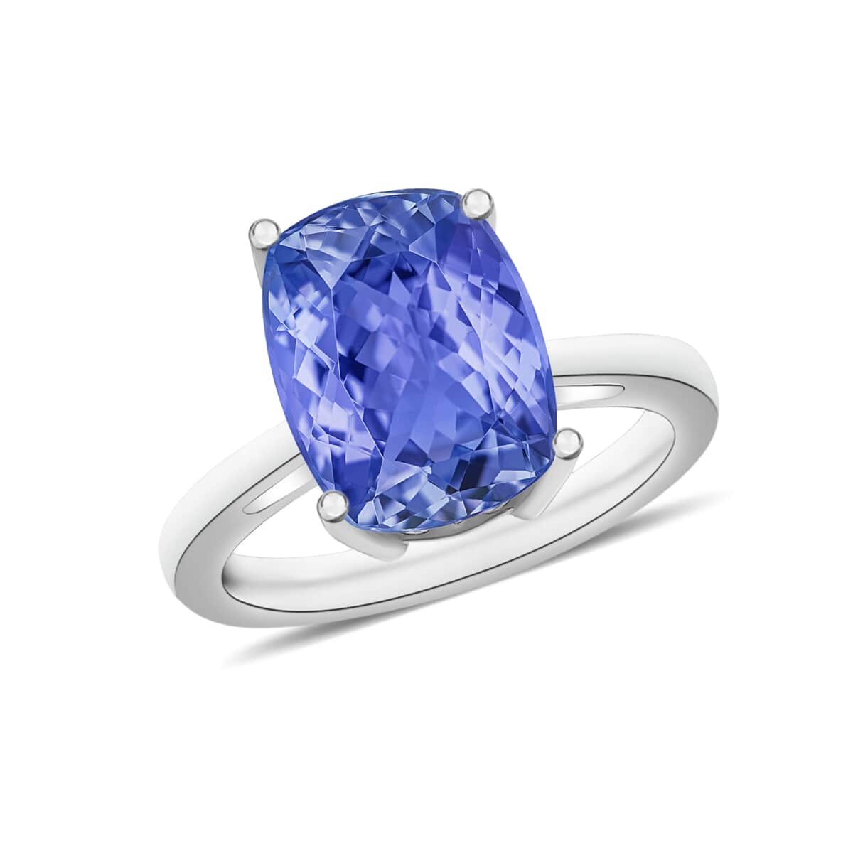 Luxoro 14K White Gold Premium Tanzanite Solitaire Ring (Size 4.0) 4 Grams 5.00 ctw image number 0