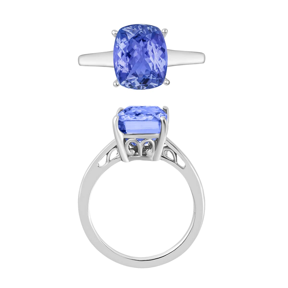 Luxoro 14K White Gold Premium Tanzanite Solitaire Ring (Size 4.0) 4 Grams 5.00 ctw image number 1