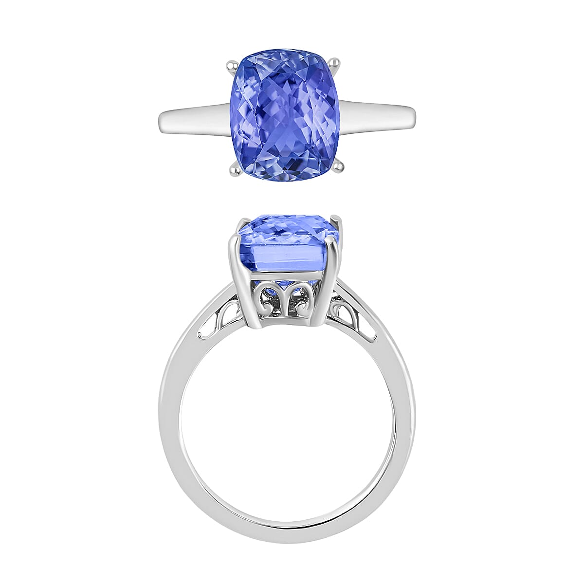 Luxoro Premium Tanzanite 5.00 ctw Solitaire Ring in 14K White Gold (Size 7.5) 4 Grams (Del. in 10-12 Days) image number 3