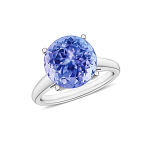 Tanzanite 3.70 ctw Solitaire Ring in Platinum Over Sterling Silver (Size 7.5) (Del. in 10-12 Days)