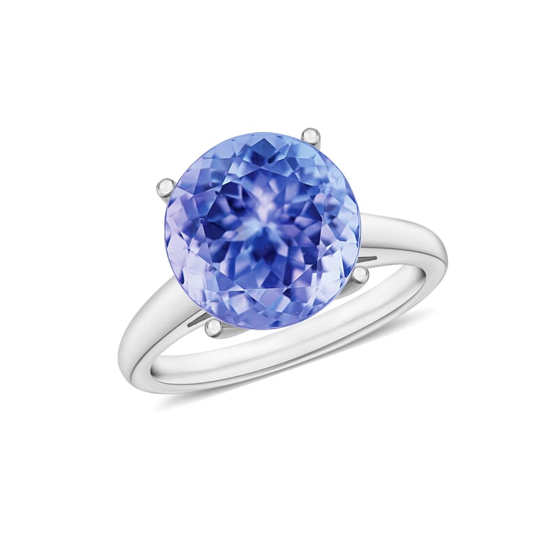 Tanzanite 3.70 ctw Solitaire Ring in Platinum Over Sterling Silver (Size 8.0)