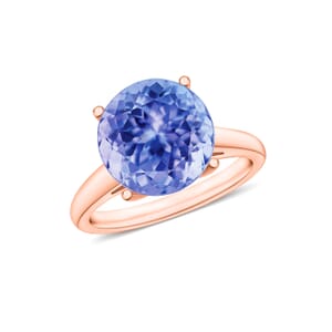 Tanzanite3.70 ctw Solitaire Ring in Vermeil Rose Gold Over Sterling Silver (Size 4.0)