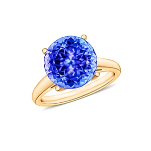Luxoro Premium Tanzanite 3.70 ctw Solitaire Ring in 14K Yellow Gold (Size 5.0) 4 Grams (Del. in 10-12 Days)