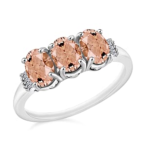 Rhapsody AAAA Pink Morganite and E-F VS2 Diamond 2.50 ctw Ring in 950 Platinum (Size  4.0)