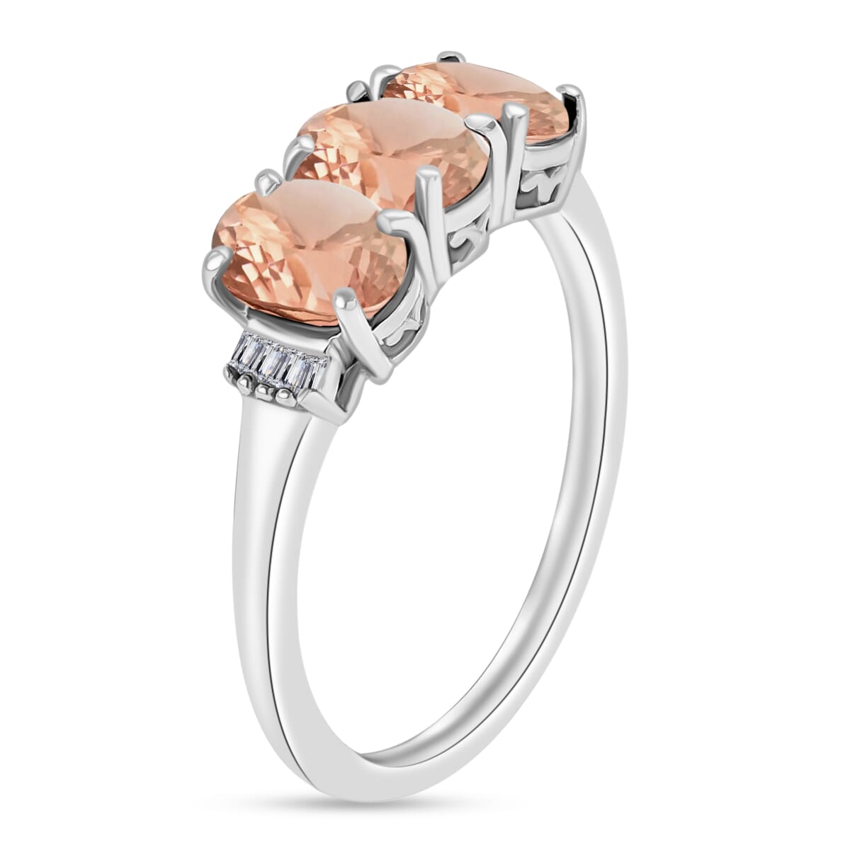 Rhapsody AAAA Pink Morganite and E-F VS2 Diamond 2.50 ctw Ring in 950 Platinum (Size  8.0) image number 2