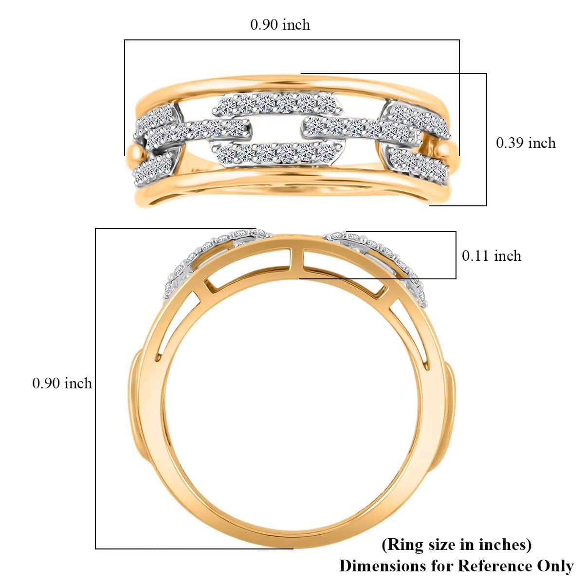 Luxuriant Lab Grown Diamond 0.35 ctw Ring in 10K Yellow Gold (Size 7.0) image number 3