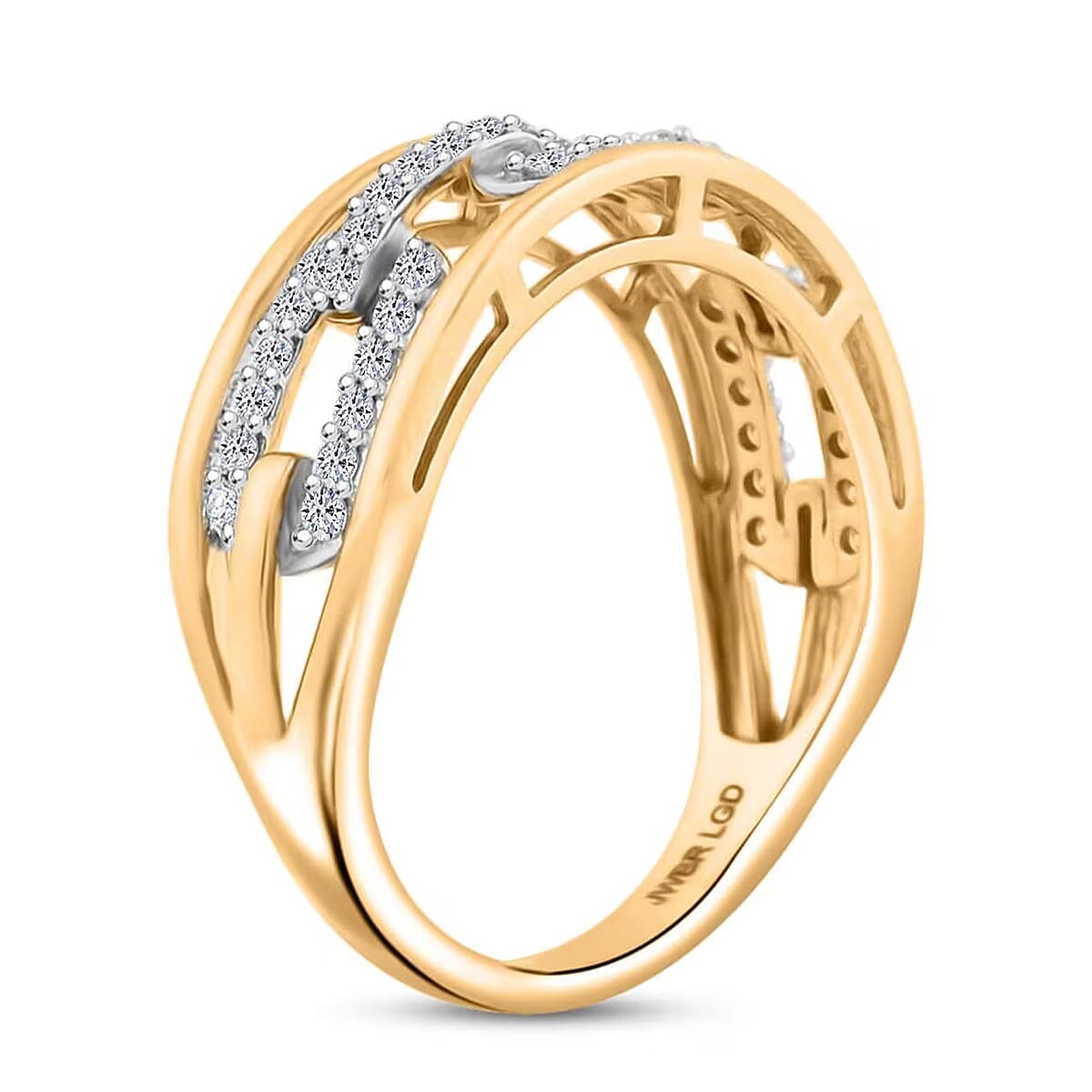 10K Yellow Gold Luxuriant Lab Grown Diamond Ring (Size 7.5) 0.35 ctw image number 8