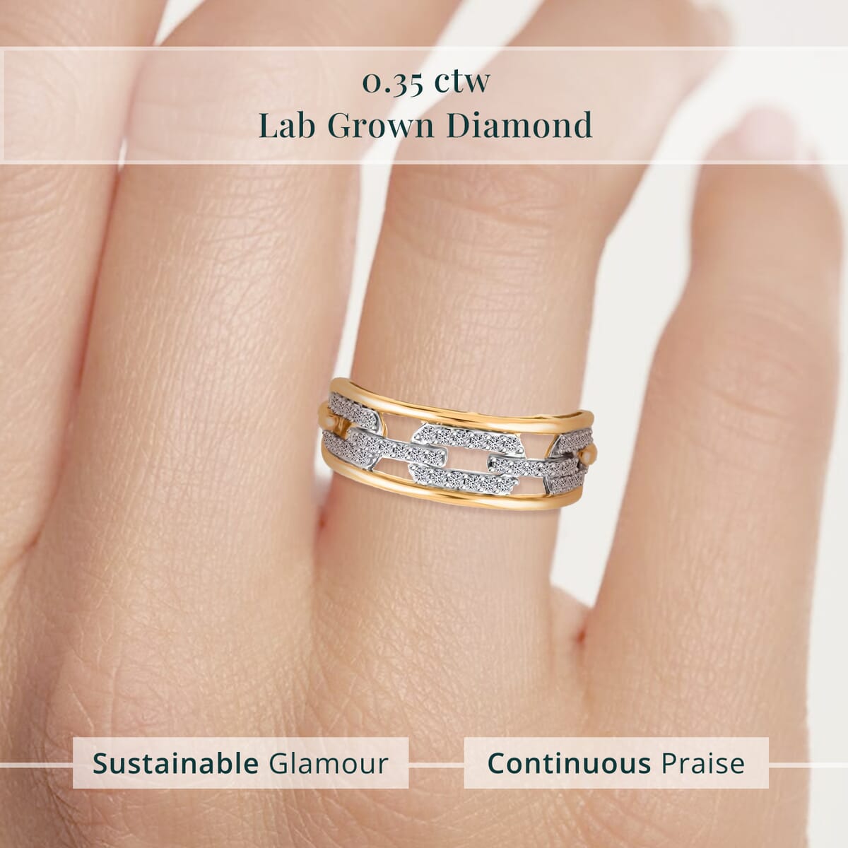 Luxuriant Lab Grown Diamond 0.35 ctw Ring in 10K Yellow Gold (Size 9.0) image number 4