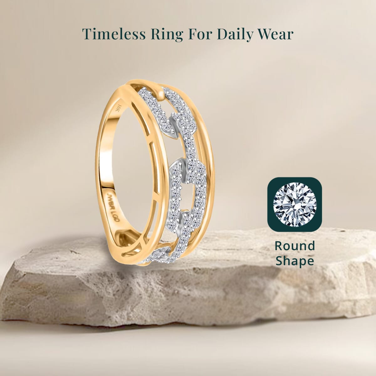 Luxuriant Lab Grown Diamond 0.35 ctw Ring in 10K Yellow Gold (Size 9.0) image number 5