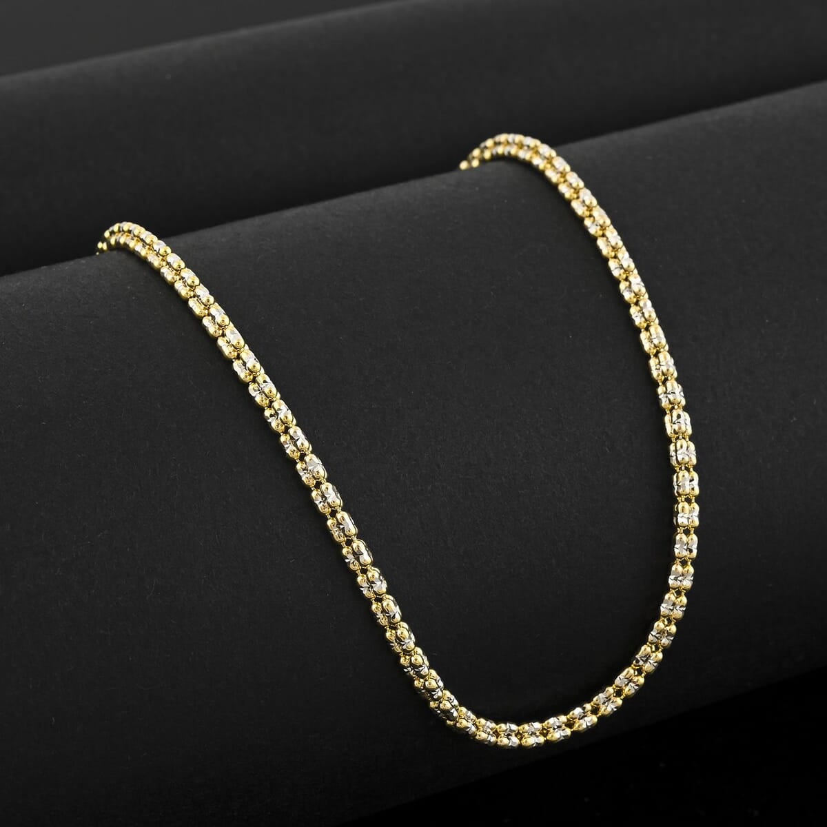 2.75mm Diamond Cut Ice Chain Necklace in 14K White and Yellow Gold 8.50 Grams 20 Inches image number 1