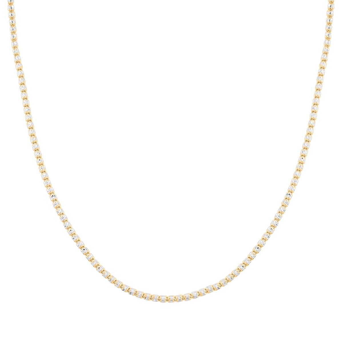 2.75mm Diamond Cut Ice Chain Necklace in 14K White and Yellow Gold 8.50 Grams 20 Inches image number 2