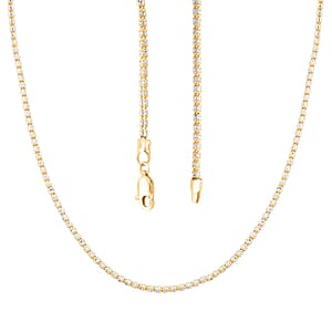 2.75mm Diamond Cut Ice Chain Necklace in 14K White and Yellow Gold 10.17 Grams 20 Inches
